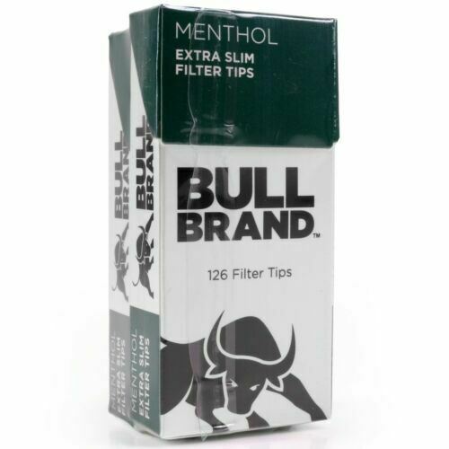 252Pc MENTHOL FILTER TIPS EXTRA SLIM Bull Brand Mint Cigarette Tobacco Roaches
