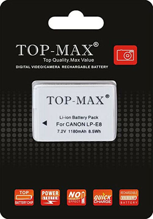 Battery LP-E8 for Canon EOS 700D,EOS 650D,EOS 600D TOP-MAX