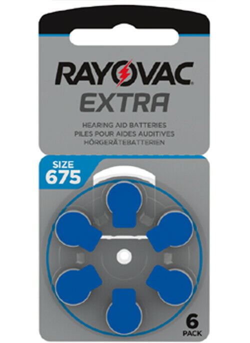 Rayovac Extra Size 675 Mf PR44 Hearing Aid Battery 1.45v 12 cells (2 pack of 6)