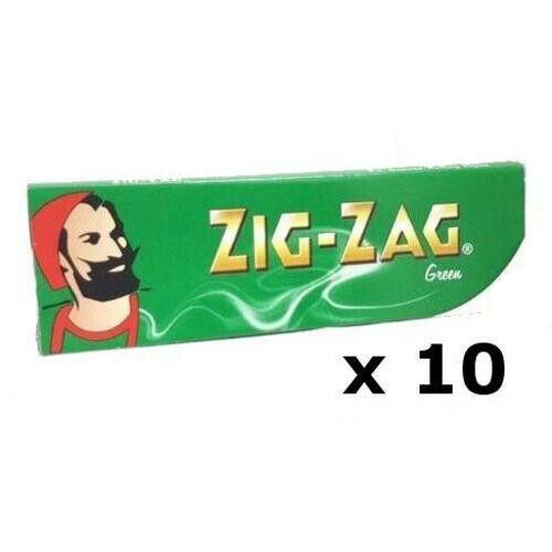 Zigzag Green Regular Cigarette Rolling Papers Finest Quality 10 Booklets