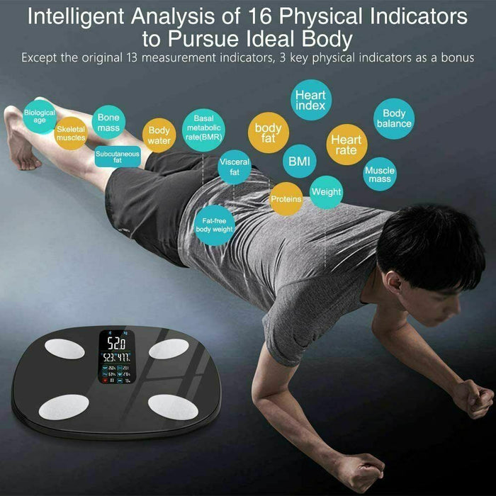 Bluetooth Body Fat Weighing Bathroom Scale Smart Digital Weight App Fit Tracker