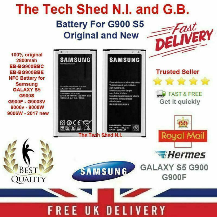 100% Original Genuine Samsung Galaxy S5 SM-G900 2800mAh New Battery UK Delivery