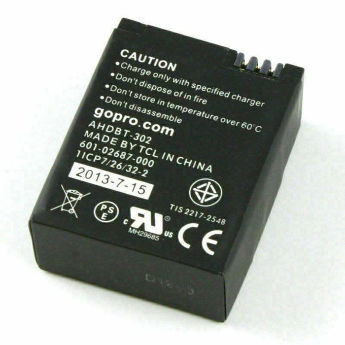 Original Battery AHDBT-302 For GoPro HERO3 HERO3+ 3.7V 1180mAh 4.37Wh