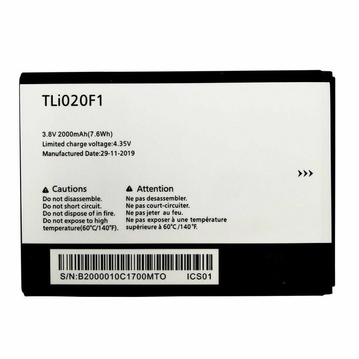 ALCATEL TLi020F1 U5 5044D 5044Y 5044I 5044T 5047D 2000mAh Replacement battery