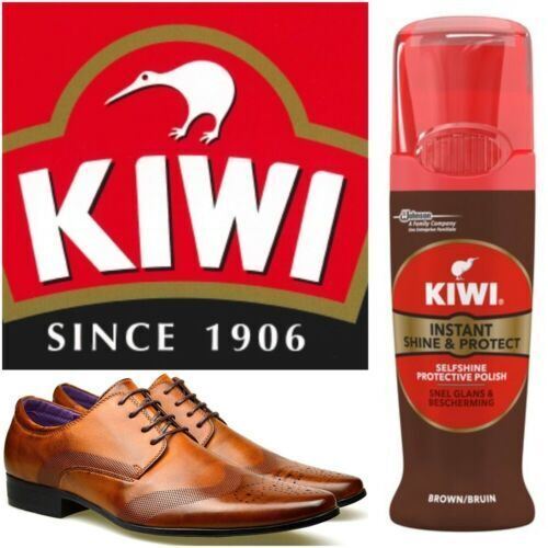 Kiwi Brown Shoe Polish Instant Shine And Protect Leather Wax Restorer-75ml