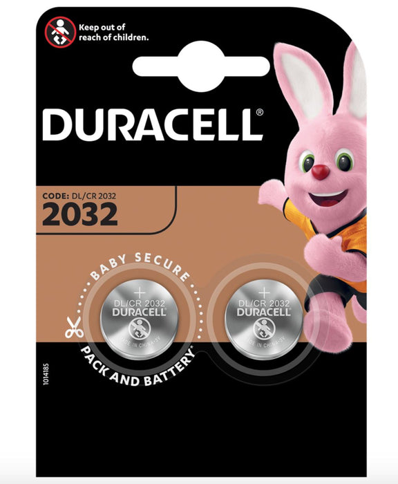 2 X Duracell CR2032 3V Lithium Button Battery Coin Cell DL/CR 2032 Long Expiry