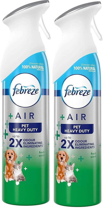 2x Febreze Pet Odour Heavy Duty Fresh Scent Air Freshener Spray - 300ml