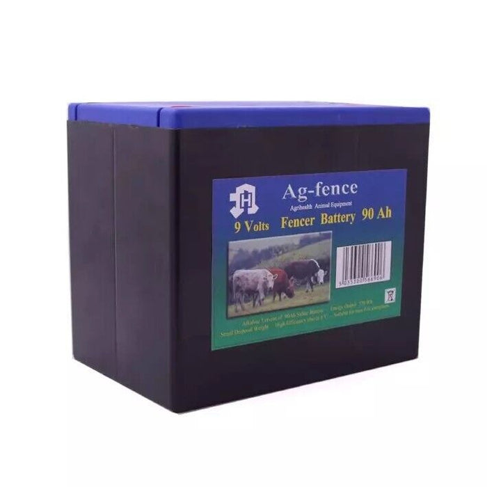 90Ah - 9V Battery for Electric Fence Energiser - Alkaline Long Life Fencer Spare