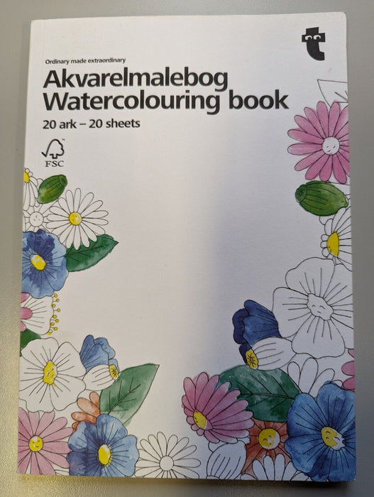 Akvarelmalebog Watercolouring book