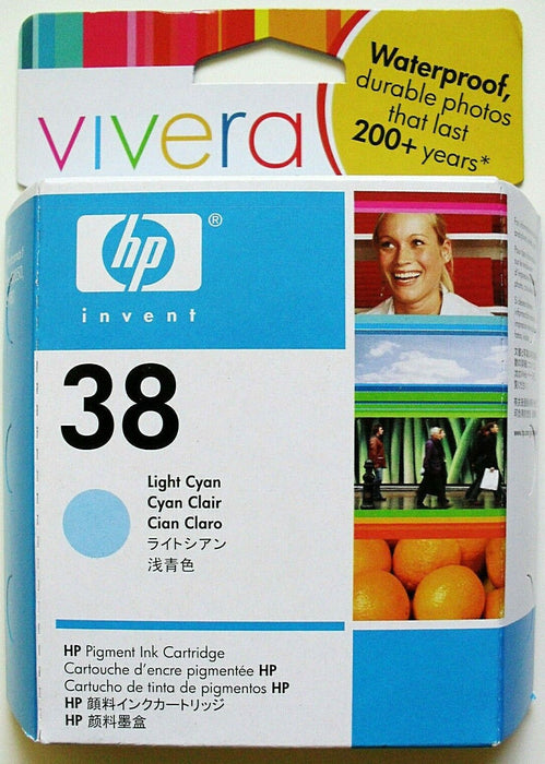 HP 38 27ml Light cyan New Photosmart Pro B8850 B9180 Ink Cartridge Aug 2014