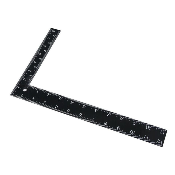 90 Degrees Right Angle Ruler 8x12 Inch L-Shaped Black Square Ruler Metal