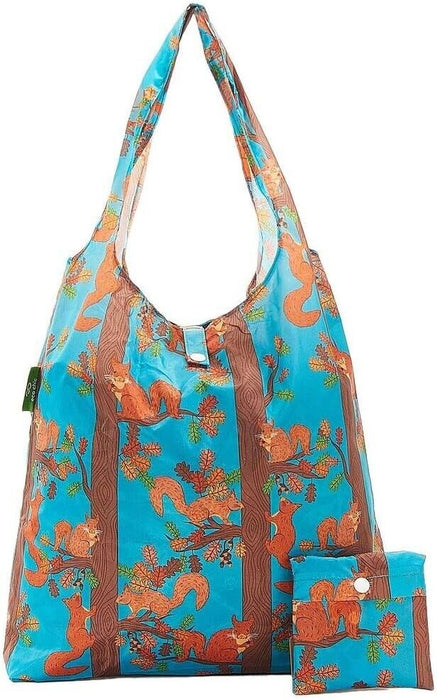 2020 Eco Chic 100 Recycled Foldabe Squirrel Print Reusable SHOPPER Bag