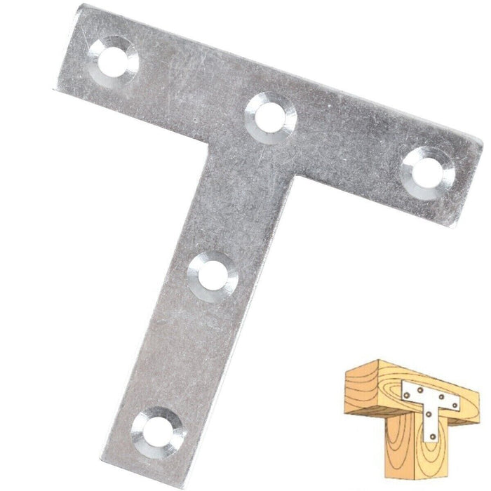 5 x TEE PLATE 76mm x 76mm x 16mm Fixing Bracket Corner Brace Repair Timco New