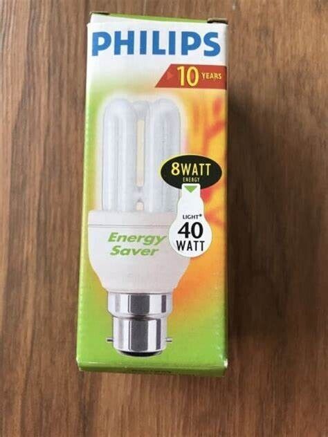 1Phillips Energy Saver  8WATT  Bayonet For 40WATT