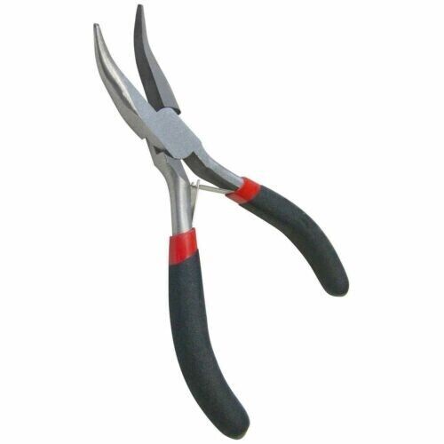 1x MINI BENT NOSE PLIERS Angle Tip Smooth Flat Hand Tool Craft Small DIY Making