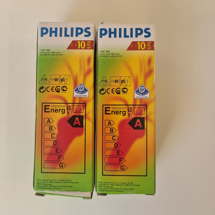 2 x Phillips B22 Energy Saver 14Watt = 75Watt Light Bulbs New