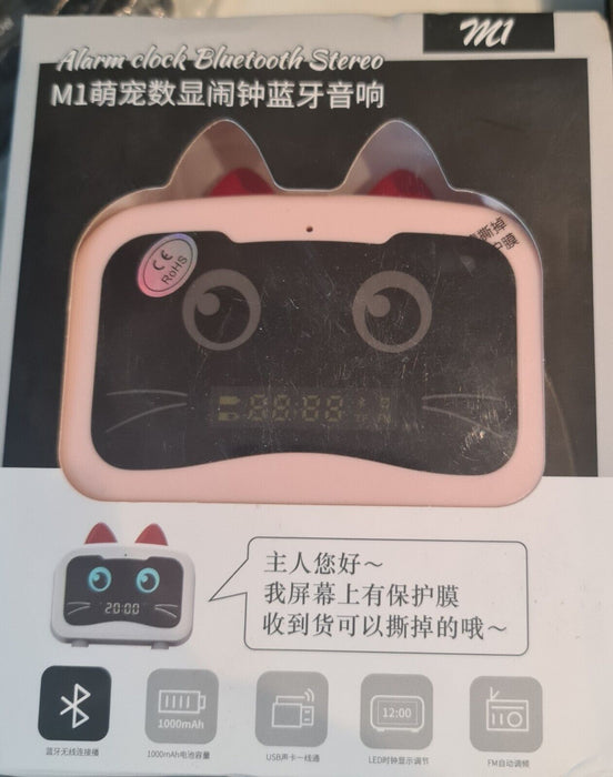 Alarm clock bluetooth stereo Cat design New