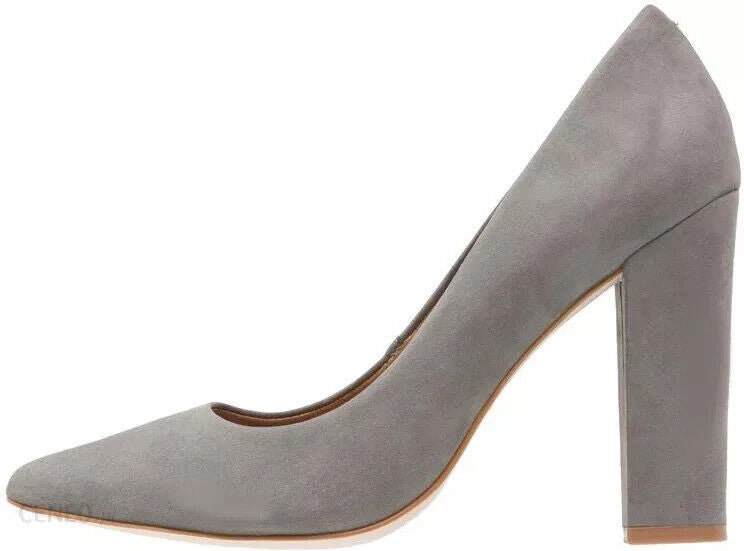 Steve Madden Womens Primpy Grey Suede Leather Block Heels UK 4.5