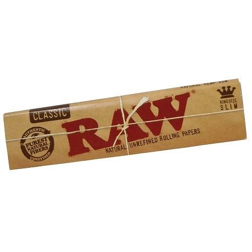 Raw Classic King Size Slim Natural Hemp Gum Rolling Rizla Papers 1 Booklets