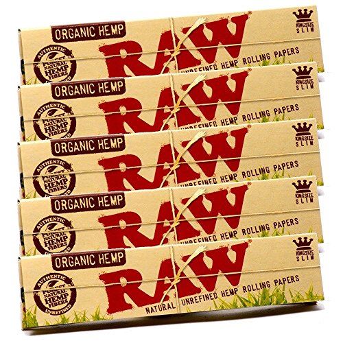 Raw Organic Hemp Natural unrefined Rolling Papers 5 booklets